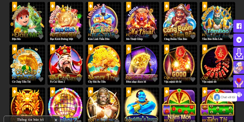 Các sản phẩm slot game phong phú của thương hiệu